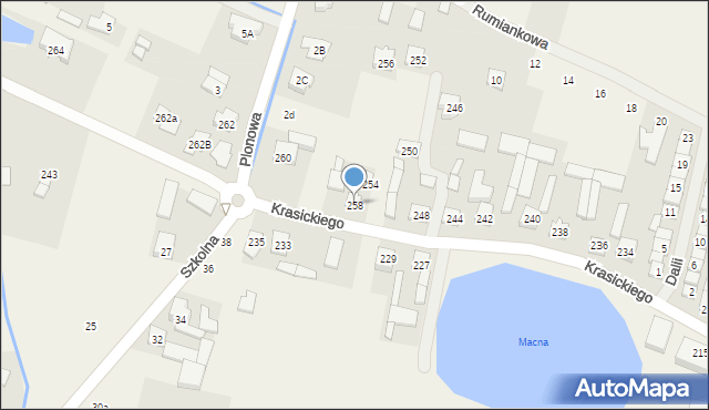 Nowa Wola, Krasickiego Ignacego, bp., 258, mapa Nowa Wola