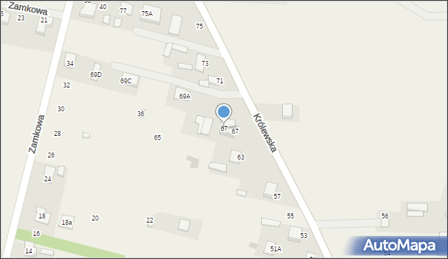 Nowe Aleksandrowo, Królewska, 67, mapa Nowe Aleksandrowo