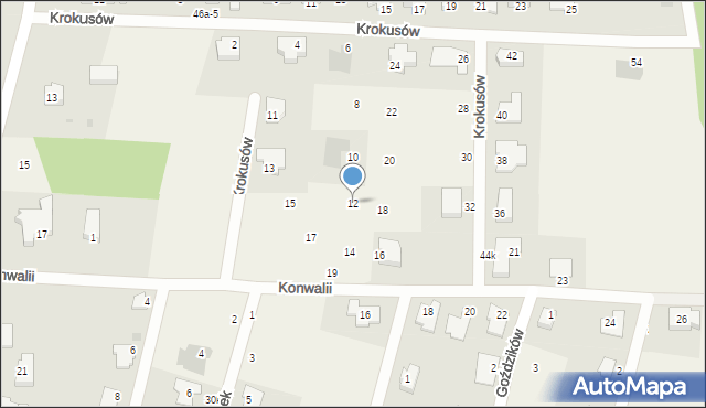 Nowe Bielice, Krokusów, 12, mapa Nowe Bielice