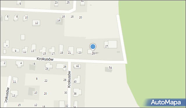 Nowe Bielice, Krokusów, 25, mapa Nowe Bielice