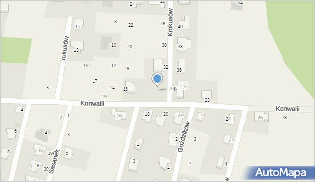 Nowe Bielice, Krokusów, 34, mapa Nowe Bielice