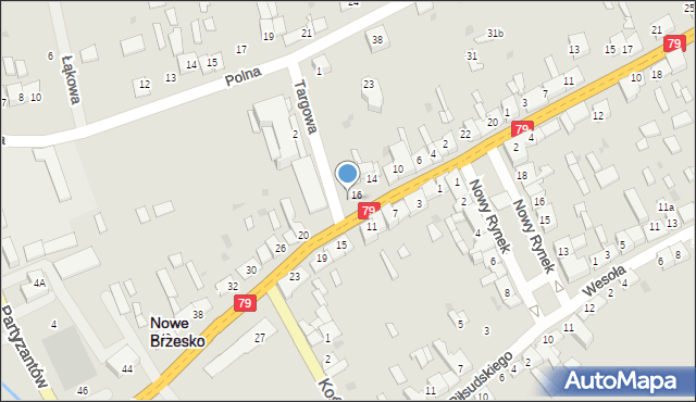 Nowe Brzesko, Krakowska, 18, mapa Nowe Brzesko