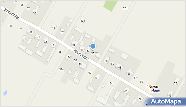 Nowe Grabie, Krysztopy Zygmunta, ks., 55, mapa Nowe Grabie