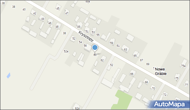 Nowe Grabie, Krysztopy Zygmunta, ks., 60, mapa Nowe Grabie