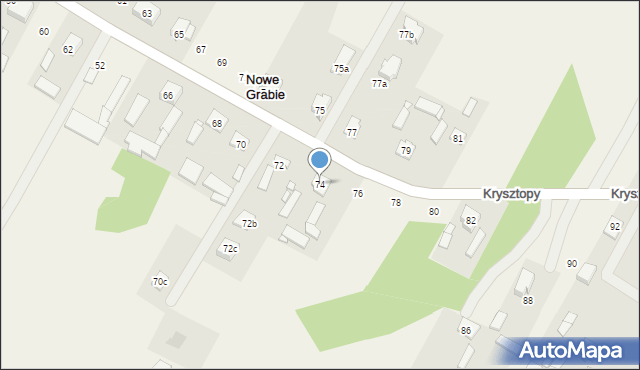 Nowe Grabie, Krysztopy Zygmunta, ks., 74, mapa Nowe Grabie