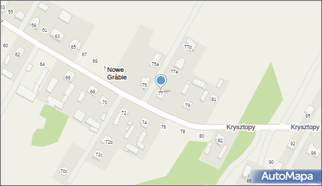Nowe Grabie, Krysztopy Zygmunta, ks., 77, mapa Nowe Grabie