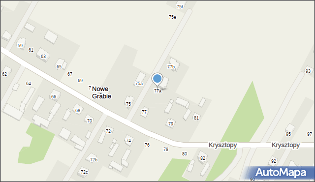 Nowe Grabie, Krysztopy Zygmunta, ks., 77a, mapa Nowe Grabie
