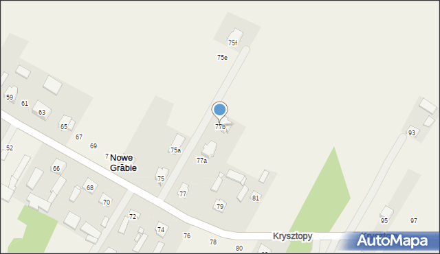 Nowe Grabie, Krysztopy Zygmunta, ks., 77b, mapa Nowe Grabie