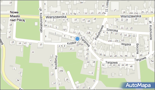 Nowe Miasto nad Pilicą, Krótka, 12, mapa Nowe Miasto nad Pilicą