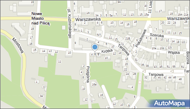 Nowe Miasto nad Pilicą, Krótka, 6, mapa Nowe Miasto nad Pilicą