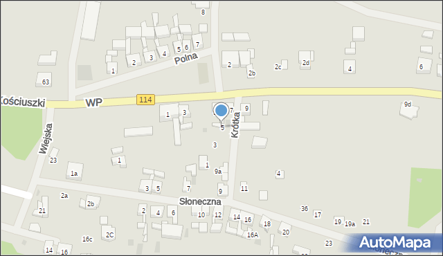 Nowe Warpno, Krótka, 5, mapa Nowe Warpno