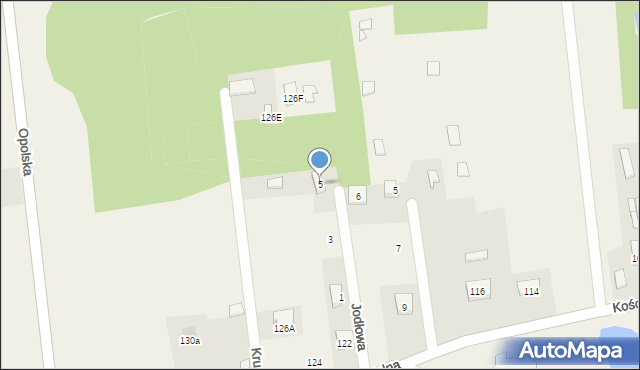 Nowe Załubice, Krucza, 5, mapa Nowe Załubice