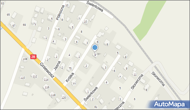 Nowosielce, Krótka, 4, mapa Nowosielce