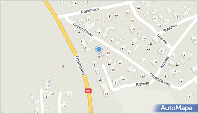 Nowy Dwór Mazowiecki, Krzywa, 8a, mapa Nowy Dwór Mazowiecki