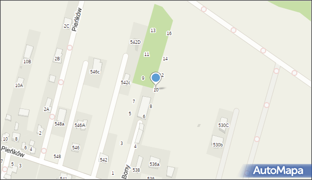 Nowy Dziekanów, Królowej Bony, 10, mapa Nowy Dziekanów