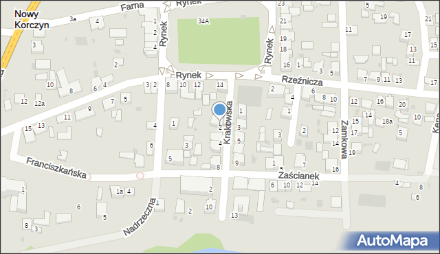 Nowy Korczyn, Krakowska, 2, mapa Nowy Korczyn