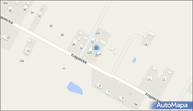 Nowy Krępiec, Krępiecka, 20, mapa Nowy Krępiec