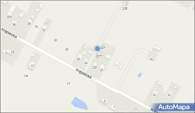 Nowy Krępiec, Krępiecka, 22, mapa Nowy Krępiec