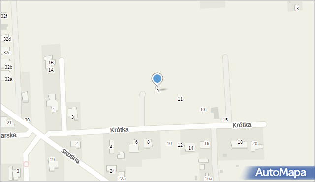 Nowy Krępiec, Krótka, 9, mapa Nowy Krępiec