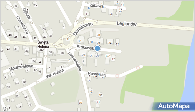 Nowy Sącz, Krakowska, 21, mapa Nowego Sącza