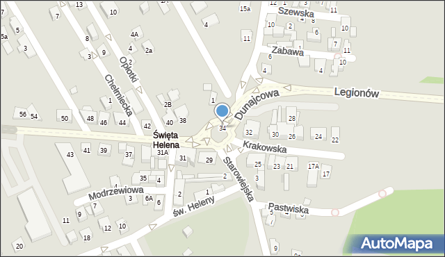 Nowy Sącz, Krakowska, 34, mapa Nowego Sącza