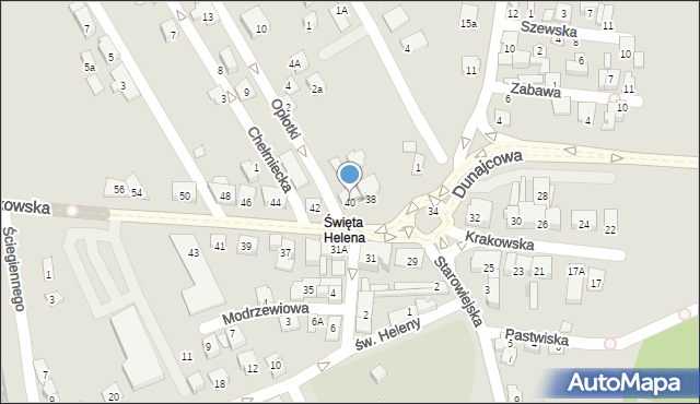 Nowy Sącz, Krakowska, 40, mapa Nowego Sącza