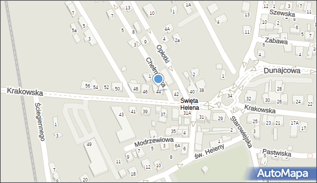 Nowy Sącz, Krakowska, 44, mapa Nowego Sącza