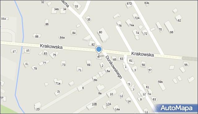 Nowy Sącz, Krakowska, 67, mapa Nowego Sącza
