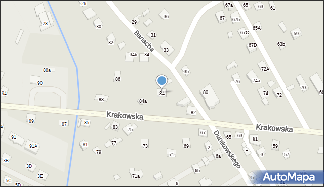 Nowy Sącz, Krakowska, 84, mapa Nowego Sącza