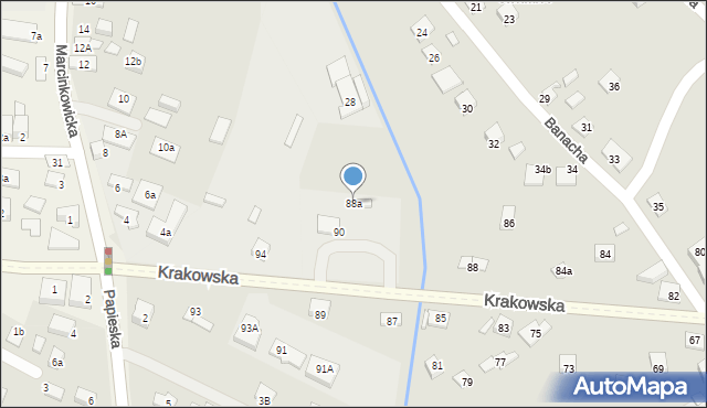 Nowy Sącz, Krakowska, 88a, mapa Nowego Sącza