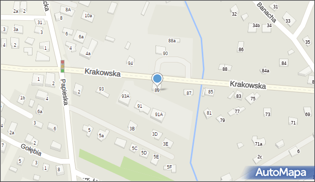 Nowy Sącz, Krakowska, 89, mapa Nowego Sącza