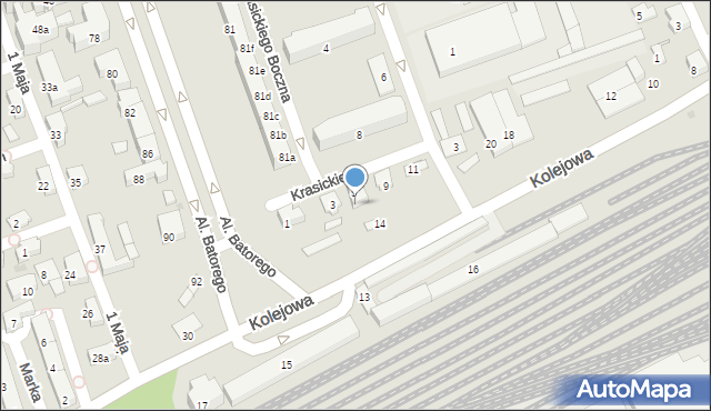 Nowy Sącz, Krasickiego Ignacego, bp., 7, mapa Nowego Sącza
