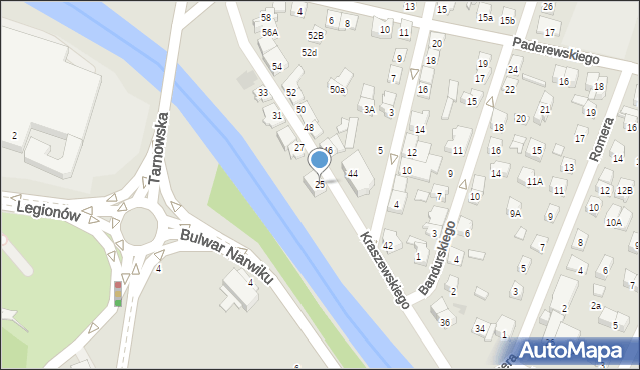 Nowy Sącz, Kraszewskiego Józefa Ignacego, 25, mapa Nowego Sącza