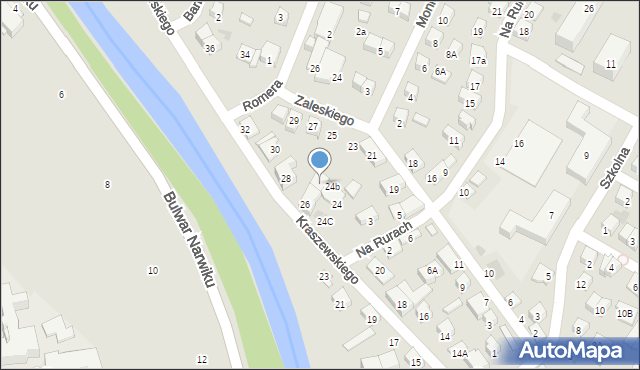 Nowy Sącz, Kraszewskiego Józefa Ignacego, 26A, mapa Nowego Sącza