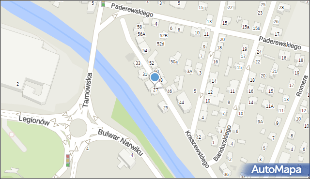 Nowy Sącz, Kraszewskiego Józefa Ignacego, 27, mapa Nowego Sącza