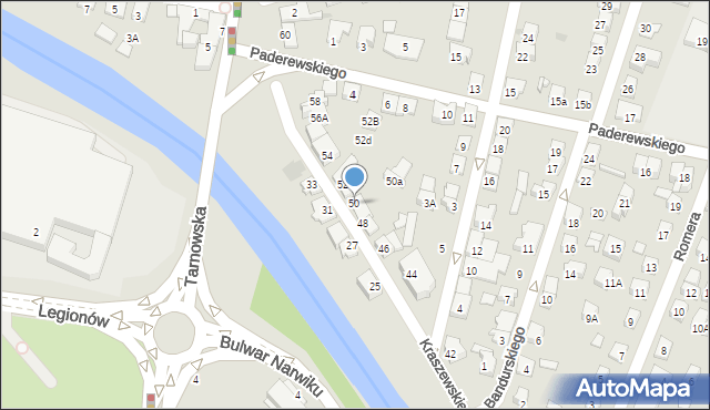 Nowy Sącz, Kraszewskiego Józefa Ignacego, 50, mapa Nowego Sącza