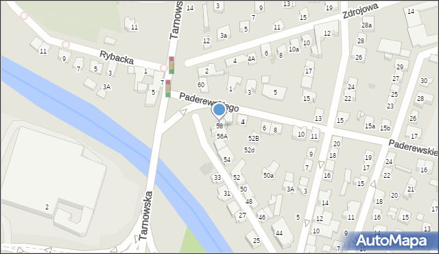 Nowy Sącz, Kraszewskiego Józefa Ignacego, 58, mapa Nowego Sącza