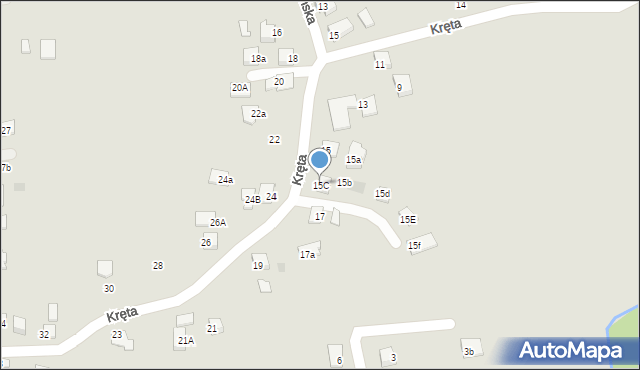 Nowy Sącz, Kręta, 15C, mapa Nowego Sącza