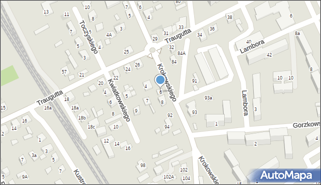 Nowy Sącz, Krokowskiego Jana, 6, mapa Nowego Sącza