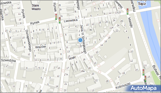 Nowy Sącz, Króla Jana III Sobieskiego, 10, mapa Nowego Sącza