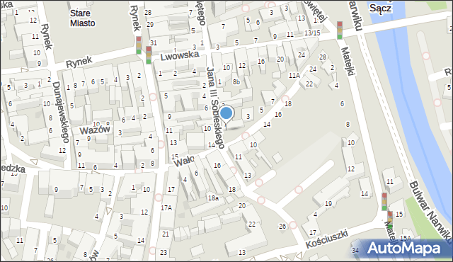 Nowy Sącz, Króla Jana III Sobieskiego, 9, mapa Nowego Sącza