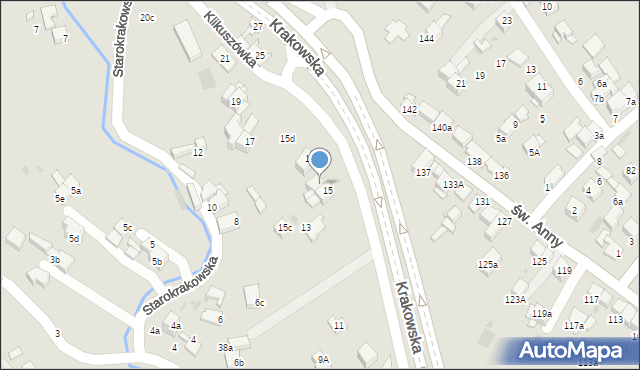 Nowy Targ, Krakowska, 15a, mapa Nowego Targu