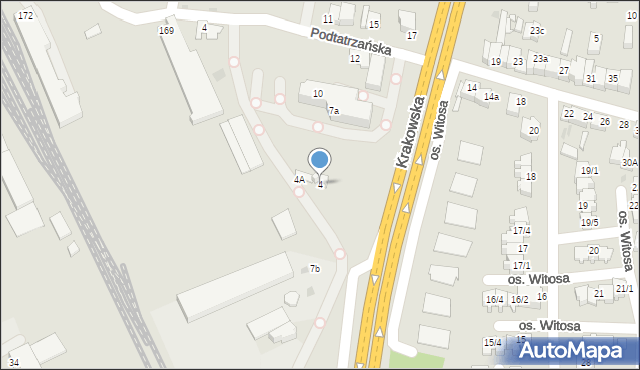 Nowy Targ, Krakowska, 4, mapa Nowego Targu