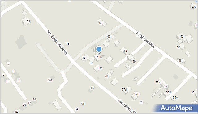 Nowy Targ, Krakowska, 61A, mapa Nowego Targu