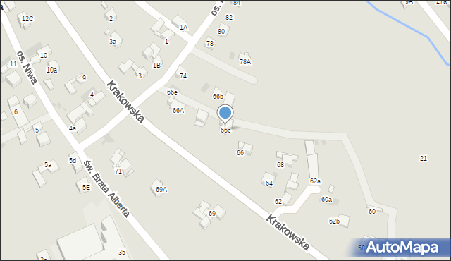 Nowy Targ, Krakowska, 66c, mapa Nowego Targu
