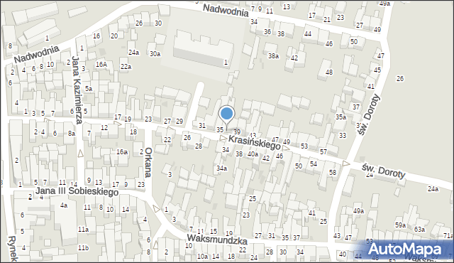 Nowy Targ, Krasińskiego Zygmunta, 37, mapa Nowego Targu