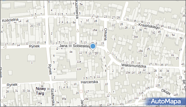 Nowy Targ, Króla Jana III Sobieskiego, 12, mapa Nowego Targu