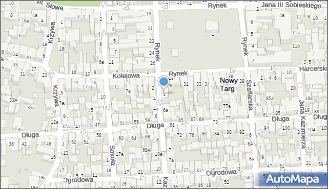 Nowy Targ, Króla Kazimierza Wielkiego, 1, mapa Nowego Targu