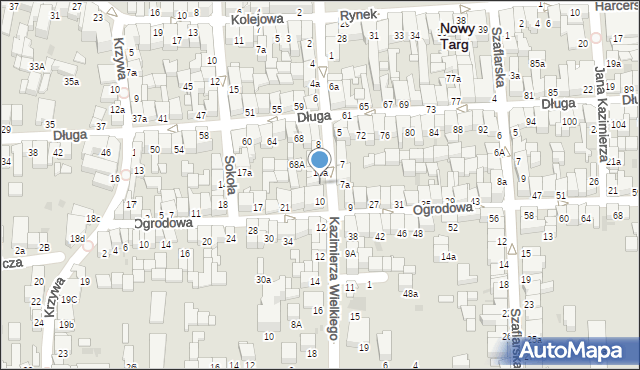 Nowy Targ, Króla Kazimierza Wielkiego, 10c, mapa Nowego Targu