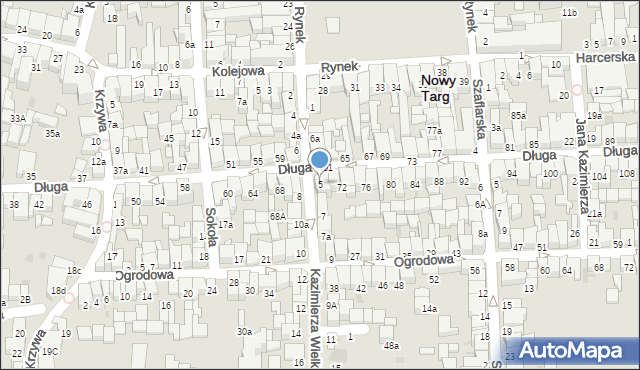 Nowy Targ, Króla Kazimierza Wielkiego, 5, mapa Nowego Targu